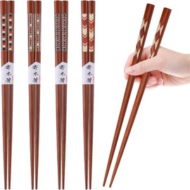 Handcrafted Japanese Chopsticks, Reusable Natural Wood Chopsticks, 5 Pairs Gift Set