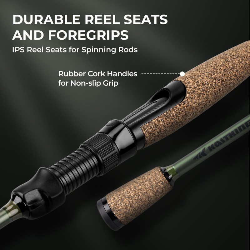 KastKing Spartacus II Spinning Fishing Reel Combo,6'8" ML,2000 Reel