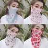 Women's Summer UV Protection Mask Veil - Full Face & Neck Cover, Ice-feel Thin & Breathable Size/Cherry Blue 10ea