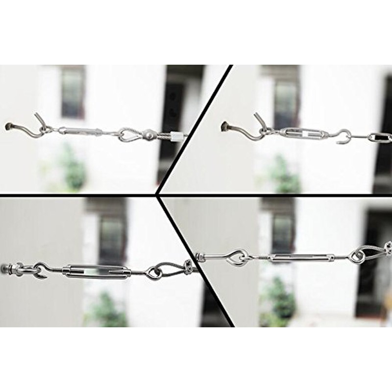 YAMASO 6Pcs M4 Hook & Eye Turnbuckle Wire Rope Tensioner
