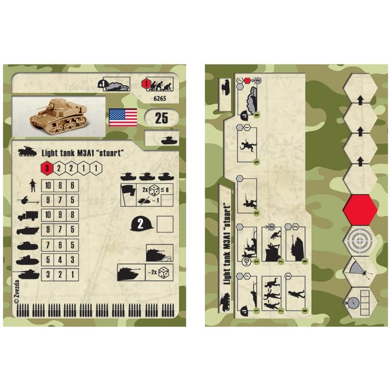 Zvezda Model Kit - US Light Tank M3A1 Stuart -