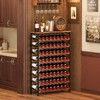 64 Bottles Wine Rack Freestanding Floor with Wooden Top, Wine