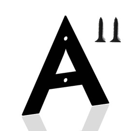 Metal Door Numbers, Metal Letters, Black House Address Letter, Metal Outdoor Mailbox Numbers, Modern Metal Numbers Letters for Homes, Apartments, Outside, Farm (3 Inches, A)