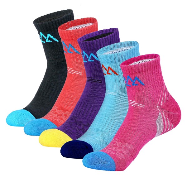 innotree 5 Pack Women's Cushioned Hiking Walking Running Socks, Quarter