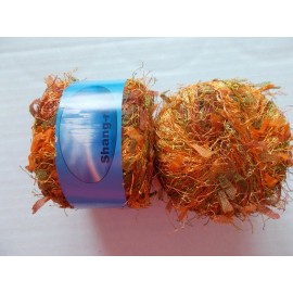 Shang-ri La eyelash accent yarn, orange/gold tones (#78) , lot of 2 (80 yds ea)