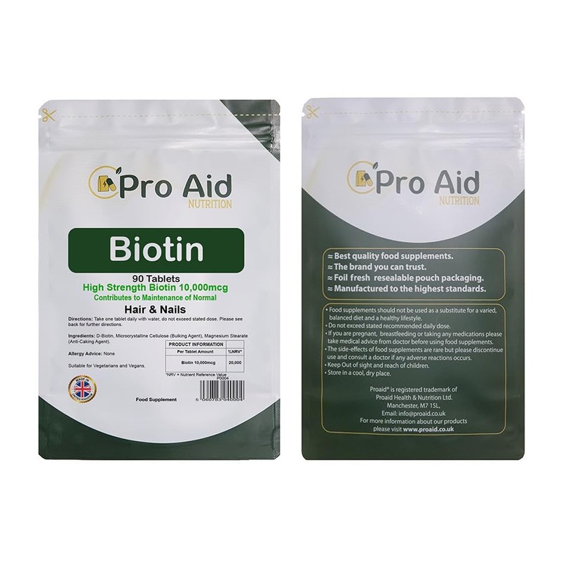 Biotin 10,000mcg Tablets | Hair & Skin Support Supplement |