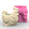 QIXIAMO Flowerpot Molds Silicone Candle Holder Mould Rooster Shape Vase