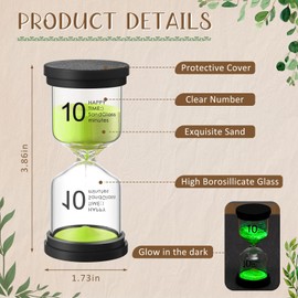Relaxweex 5 Pcs Luminous Sand Timer 1/3/5/10/15 Minutes Colorful Sand Glass Timer Glow in The Dark Hourglass with Protective Cover for Classroom Home Office Kitchen Cooking Decorative