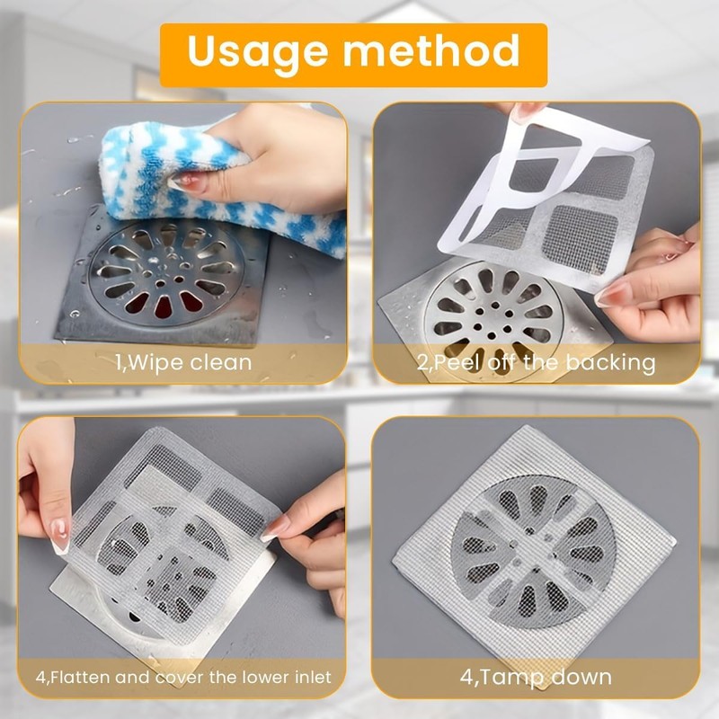 25 Pack,4" X 4" Disposable Shower Drain Cover Hair Catcher,
