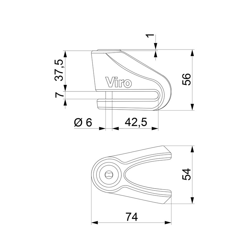 Viro | New Hardened Monolithic Motorcycle and Scooter Disc Lock