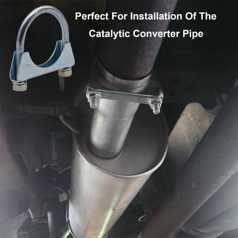 Ganluuree 8-Pack 2.5" Exhaust Clamp U-Bolt Kit Heavy Duty Mild