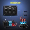 Nilight 3 Gang Rocker Switch Panel Aluminum 5 Pin ON
