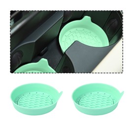 zipelo 2 Pack Cup Holder Coaster, 3.1" Silicone Insulation Drink Mat, Waterproof Non-Slip Sift-Proof Spill Holder, Universal Vehicle Interior Accessories Compatible with Most Cars and Trucks (Green)