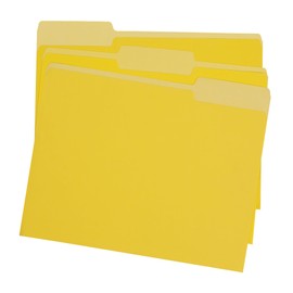 pmybupo File Folders Letter Size 18 Pack Yellow Folders 8.5 x 11 1/3-Cut Tabs,Colored File Folders Office Home School for Documents Files Paper