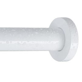 Ivilon Shower Tension Curtain Rod - Adjustable Tension Rod for Shower Curtains, Bathroom, or Windows, Easy to Install, No Drilling Required, Rustproof, Spring Loaded, Adjustable 24 to 36 Inch White