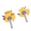 2Pcs Tongue and Groove Cutter 3 Teeth 1/4inch Shank T