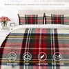 BaoNews Scottish Tartan Duvet Cover Set King Size,3 Pieces Green