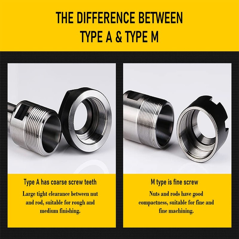 Utoolmart C12 ER8M 150L Router Collet Chuck Extension Rod Straight