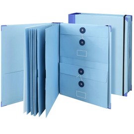 Folio Document Organizer with Labels, Important Folders with Pockets, According Expanding File Folder Organizer with Multi Pocket for Desk Important Document Binder for School,Offices(Blue)
