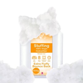 I&S Home Toy Stuffing 500g – Soft Hollowfiber Filling for Toys, Stuffing for Crochet, Cushions, Pillows, Pet Beds & Teddy Bears – Hypoallergenic DIY - 15D Grade