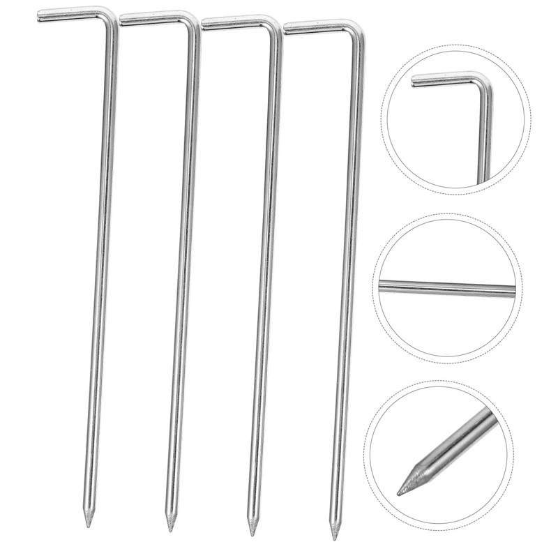 Mipcase 10pcs Galvanized Iron Tent Pegs Heavy Duty Metal Stakes