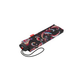 reisenthel Umbrella Pocket Mini - Extremely Lightweight and Flat Pocket Umbrella Made from Recycled PET Bottles - With Large Umbrella Canopy, Paisley Black, UMBRELLA