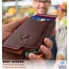 BULLIANT Slim Leather Wallet Metal Case Money Clip For Men-Magnetic