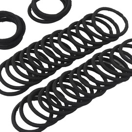 VEVE & MIKI 50 Pieces Women's Hair Elastics, Black, Non-Trace Hair, Stylish, High Elasticity, Thick Hair Band, Stylish, No Traces, No Cut, Thick, Hair Accessories, No Joints, Painless, Soft, Extra