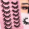 7P-807 3D False Eyelashes, Cat Eye, Fluffy Volume, Curly, Cat-Eye,