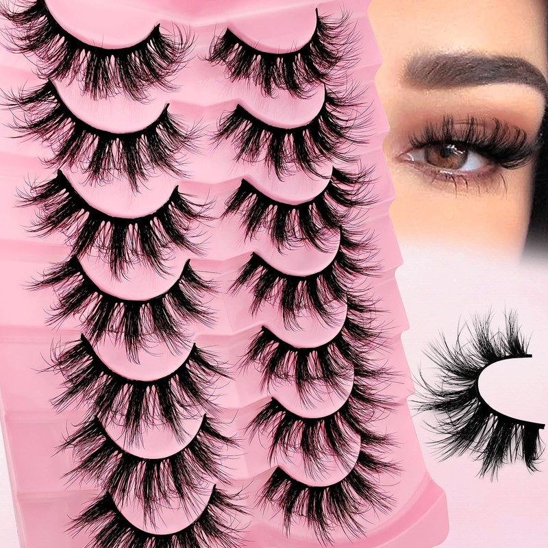 7P-807 3D False Eyelashes, Cat Eye, Fluffy Volume, Curly, Cat-Eye,