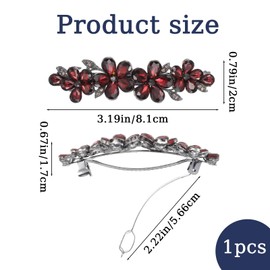 Shimmeroo Red Bridal Hair Accessories,Diamante Hair Clips for Women