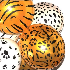Happium - Safari Animal Print 12" Latex Balloons Pack of 10 (Safari Mix)