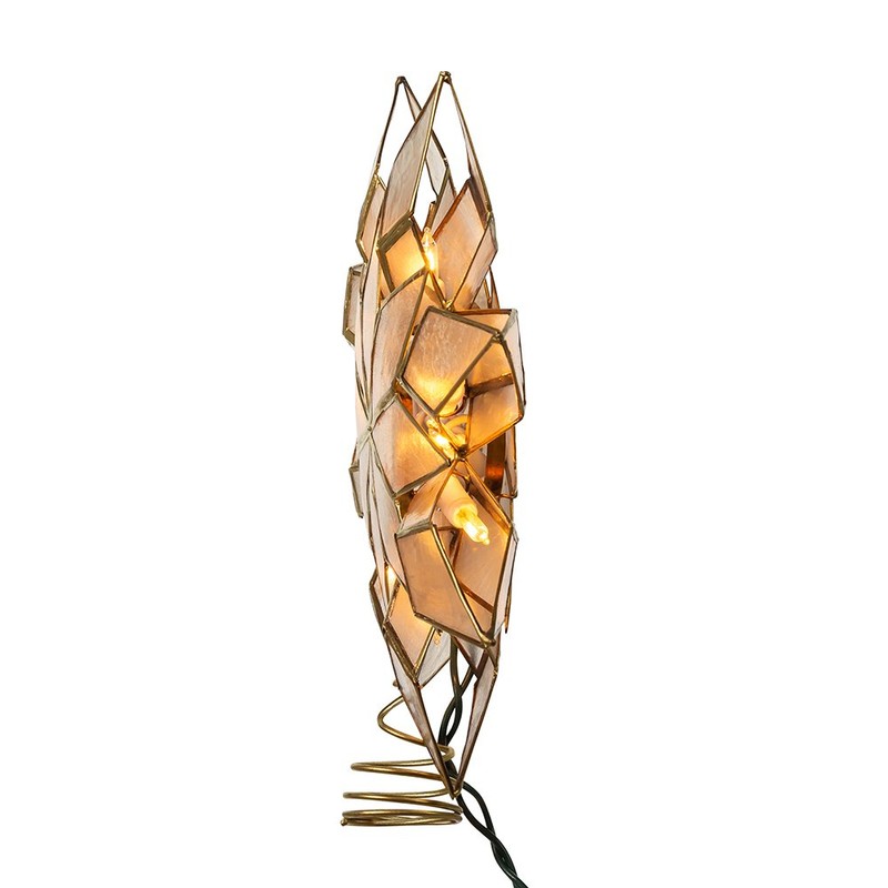 Kurt Adler 8.5-Inch Capiz Star Tree Topper with 10 Clear