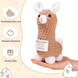 Positive Crochet Animals – Emotional Support Pulsh Crochet Llama Graduation Gift for Llama Lover Woman Daughter Friends Coworker Her Him Birthday Self Care Affirmations Gift