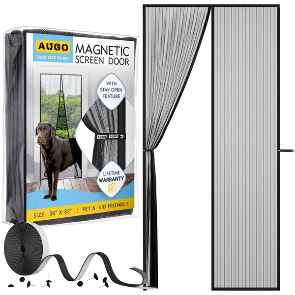 AUGO Magnetic Screen Door - Self Sealing, Heavy Duty, Hands