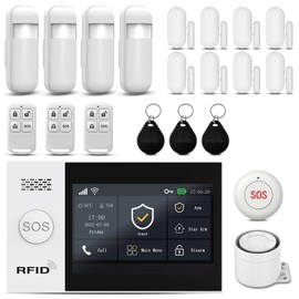 PGST Wireless Home Alarm System 21-Piece Kit, WiFi/4G Alarm System for Home Security with Phone APP Alert (Door Sensors,Alarm Siren, Remote, Motion Detector) for Home, Apartment, Work with Alexa