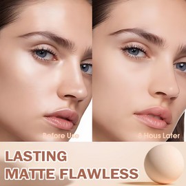 Kaely Oil Control Face Pressed Powder,Perfection Matte Compact Powder,Long Lasting Waterproof Finishing Powder Makeup,polvo compacto de maquillaje,Lightweight,Vegan,23AD White