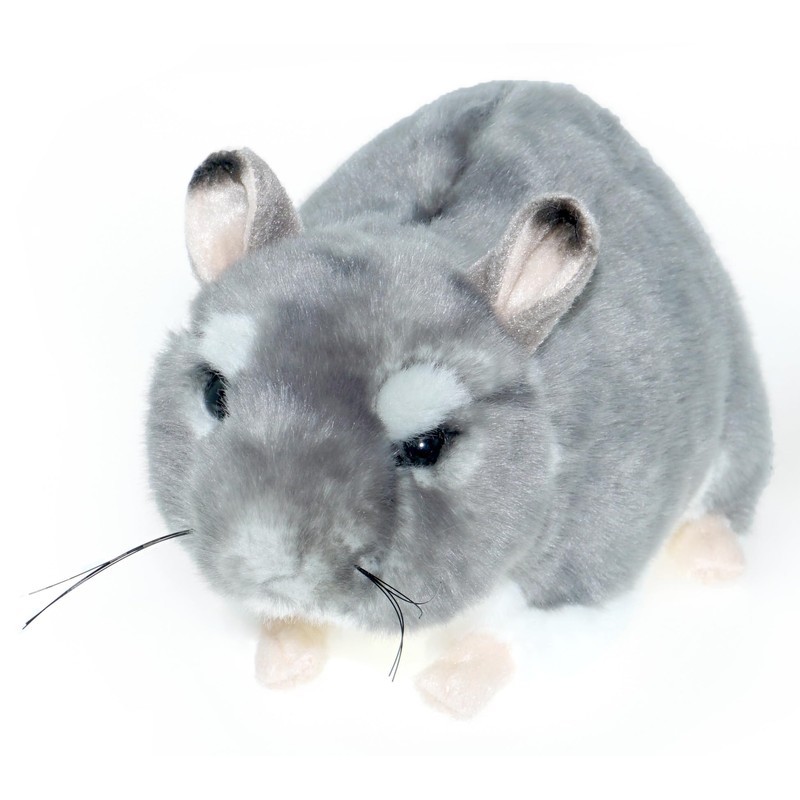 tachi Cuddly toy, plush toy, chinchilla, grey, white, lying down