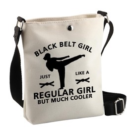 BDPWSS Taekwondo Gifts Karate Black Belt Gifts Black Belt Girl Just Like a Regular Girl But Much Cooler Crossbody Bag (Black beltGC bag)