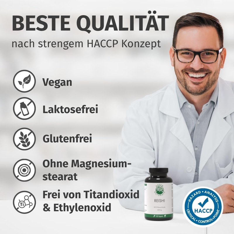 GREEN NATURALS Reishi Extract 40 (180 Capsules of 650 mg)