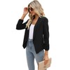 POGT Black Blazer for Women,Office Casual Blazer Jacket Open Front