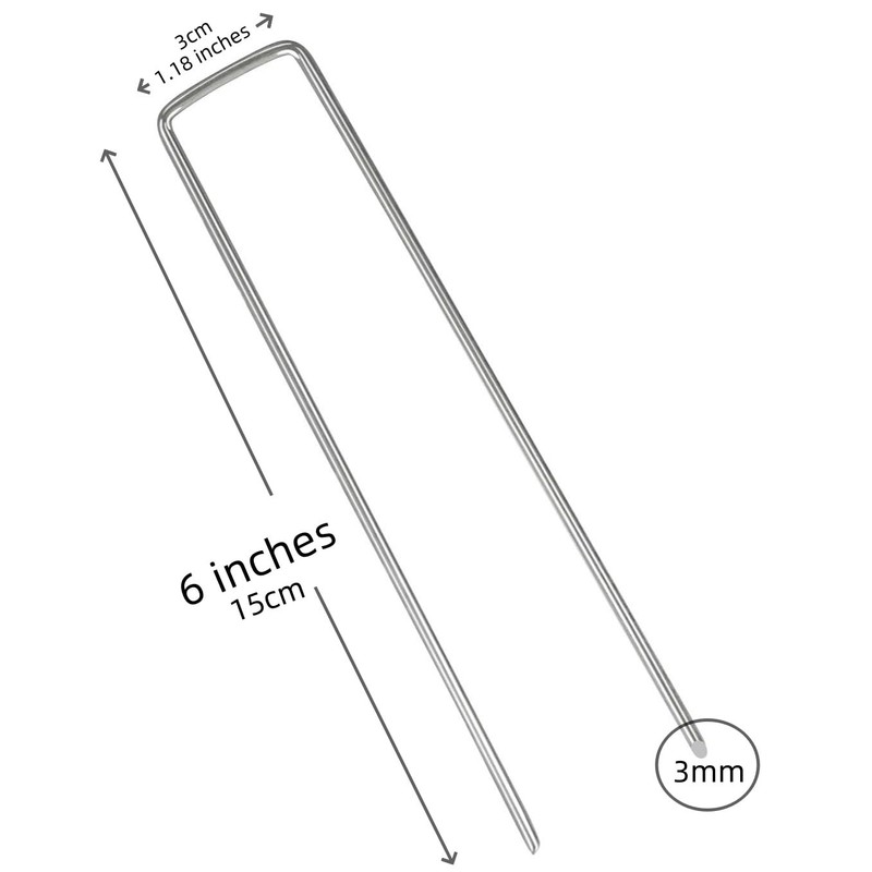 6 Inches Heavy Duty Galvanized Steel Garden Stakes Staples Securing