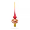 BESTPYSANKY Rubies on Red and Gold Glass Christmas Tree Topper