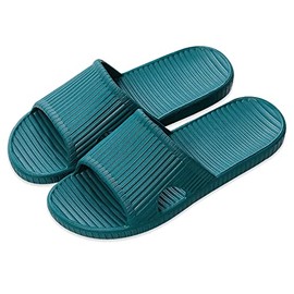 JIJIe Bathroom or Indoor Shower Slippers, Non Slip, dark green