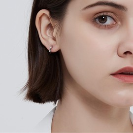 Tiny Small Silver Hoop Earrings, Tiny Sterling Silver Hoop Earrings For Women Hypoallergenic Earrings Tiny Huggie Hoop Silver Earrings Set For Men 2 Pairs 6mm