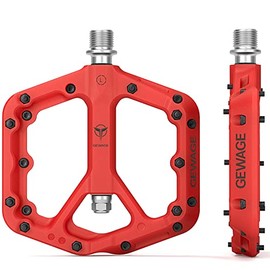 Pedales de bicicleta de montaña - Pedales planos de fibra de nailon de 9/16 pulgadas, pedales de plataforma de bicicleta para bicicleta de carretera y montaña, BMX, MTB