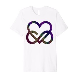 Heart Design Wave Pattern Colorful Infinite Love Premium T-Shirt