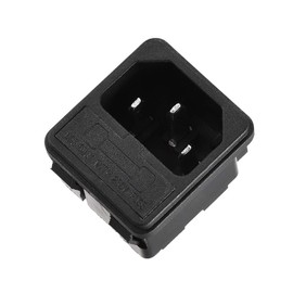 uxcell 10A 250V AC 3 Pin IEC320 C14 Male Inlet Connector Plug Power Socket Iron Copper Square TUC Outlet 1Set