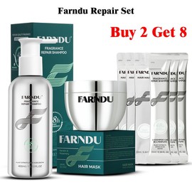 FARNDU Repair Set - Biotin & Plant Extracts, Keratin & Rosemary, Hydration & Deep Repair, Thickening, Promote Growth, Prevent Loss Cleansing, Sulfate Free, Comfort (Shampoo + Hair Mask) - Specification: Buy 2 Get 8 - Farndu Repair Set