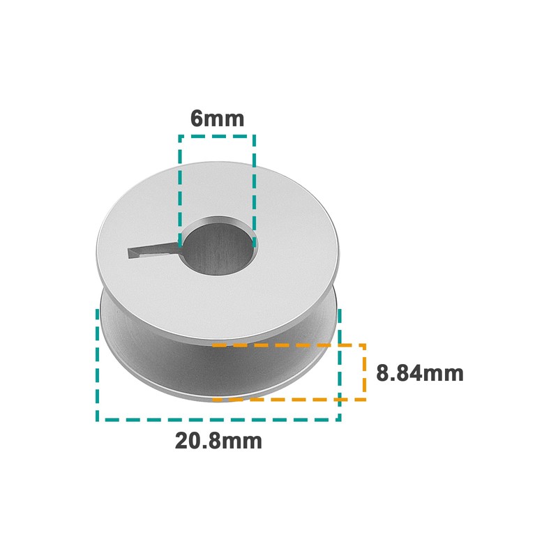 OTOTEC 20Pcs Slotting Metal Bobbins Aluminium Alloy Sewing Machine Lock